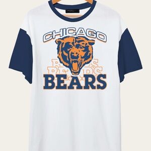 Junk Food NFL Chicago Bears Colorblock Tee – Vintage white & Navy / Large